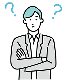 困惑した表情の男性管理者のイラスト