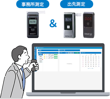 精度の高いアルコール検知器を採用