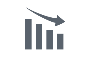 業績が業績が下降していくイメージのグラフ